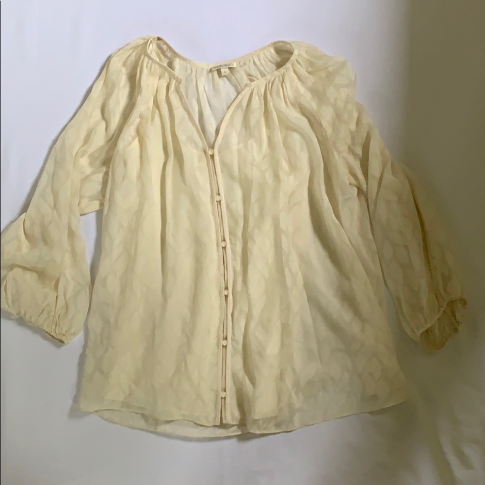 Shoshanna off white button front blouse